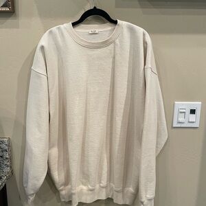 Brandy Melville Men's Off-White Crewneck Sweater